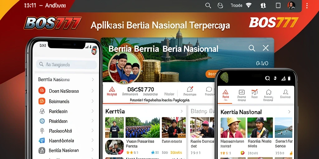 Antarmuka aplikasi BOS777 menampilkan berita nasional terkini.