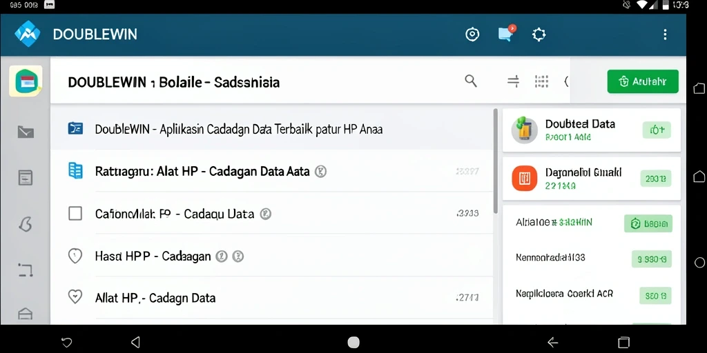 Antarmuka aplikasi DOUBLEWIN yang sederhana dan fungsional untuk cadangan data.