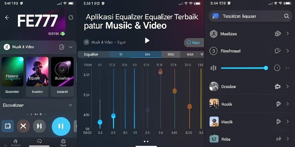 Tampilan antarmuka <strong>FE777</strong> yang menarik untuk aplikasi Equalizer.