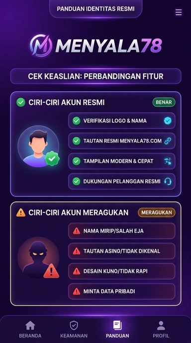 Tampilan kanal resmi menyala78
