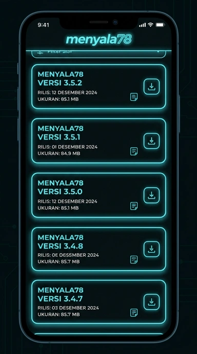 Tampilan riwayat versi menyala78